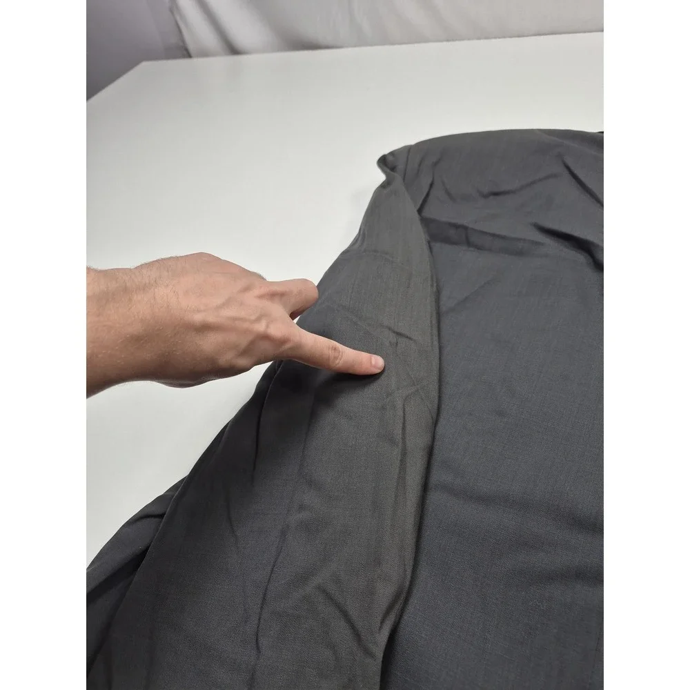 VTG Suit Mens 48 Gray Super 120s Wool 2 Piece 42x36 Business Wedding Canada NWT